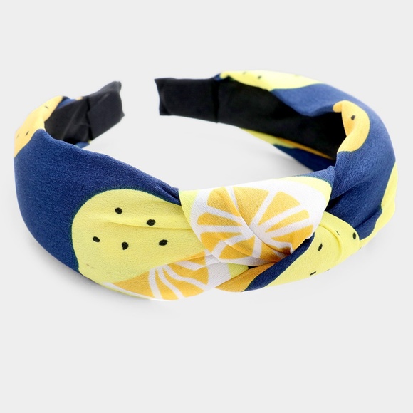 lemon print headband